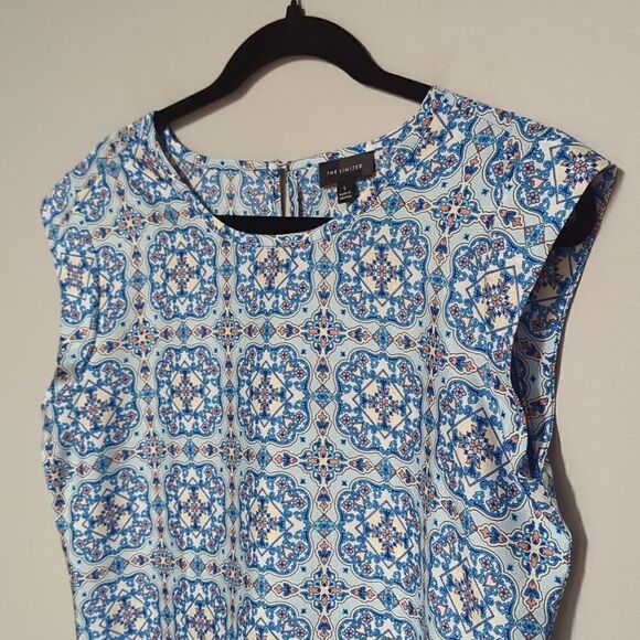 The Limited Blue Cap Sleeve Blouse - Picture 2 of 7